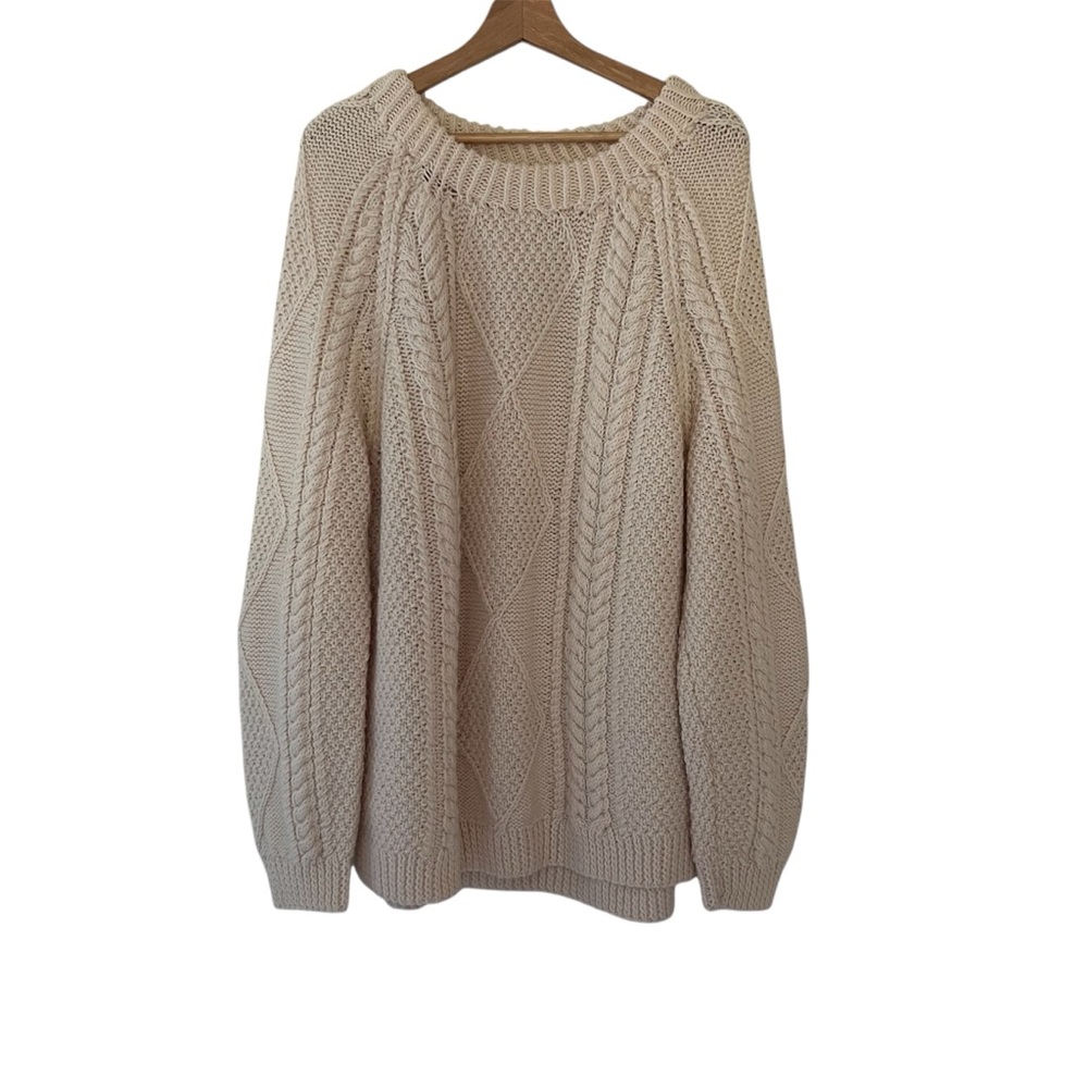 Hand knitted fisherman cable style sweater